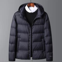 Schinteon High Quality Men's 90% White Duck Down Jacket Autumn Winter Casual Outwear with Hood Coat Plus Size Male Clothing