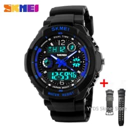 SKMEI 1060 Dual Display Quartz Watch for Kids Waterproof Sport Children Anti-Shock Boy Girl Digital Wristwatches Relogio 0931