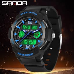 SANDA New 6188 Fashion Multi Functional Student Sports Waterproof Multi Functional Quartz Electronic Men's and Women's Watch