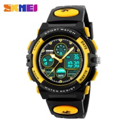 SKMEI Back Light Dual Time Display Sports Kids Watches Children Military 5Bar Waterproof Chrono Alarm Wristwatch For Boys Girls