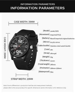SANDA 3252 Popular Student Quartz Watch Fashionable And Simple Waterproof Silicone Tape Children's Quartz Watch 2024