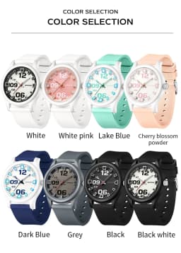 SANDA 3252 Popular Student Quartz Watch Fashionable And Simple Waterproof Silicone Tape Children's Quartz Watch 2024