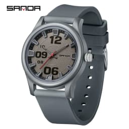 SANDA 3252 Popular Student Quartz Watch Fashionable And Simple Waterproof Silicone Tape Children's Quartz Watch 2024