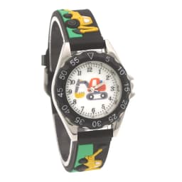 High Quality New Student Children's Cartoon Excavator Silicone Strap Quartz Watches Kids Boys Watch