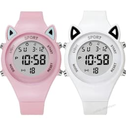 Children Student Electronic Watches for Girls and Boys Cute Cat Ear Digital Sport LED Simple Electronic Wrist Watch Kids Relogio