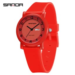 SANDA 3325 Fashion Children's Quartz Watch Dual Calendar Display Waterproof Simple Fashion Children's Quartz Watch