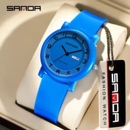 SANDA 3325 Fashion Children's Quartz Watch Dual Calendar Display Waterproof Simple Fashion Children's Quartz Watch