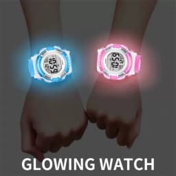 Synoke Kids Digital Watches Colorful Light PU Strap 50M Waterproof Led Sport's Children Wristwatch Boy Girl Alarm Clock