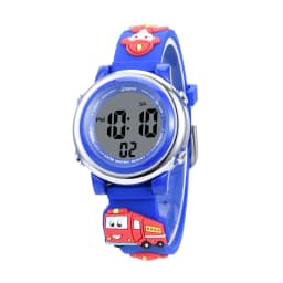 UTHAI Children Sports Electronic Digit Watch Cartoon Firefighter 3ATM Waterproof Alarm Clock Kids Boy Student LED Wristwatches