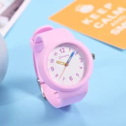 Pink Quartz Children Watches Silicone Strap Waterpoof Blue Analog Kids Wriwtches for Girls Boys