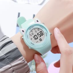 NEW 3D Cat-ear Kids Watch Sports Electronic Watches for Girls and Boys Student Luminous Waterproof LED Digital Wristwatch Gifts