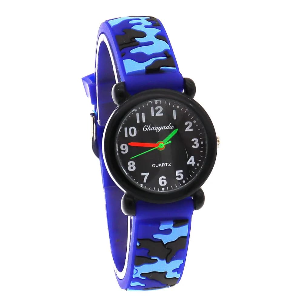 High Quality Fashion Camouflage Silicone Strap Quartz Watches for Boys Girls Kids Students - Digital Clocks