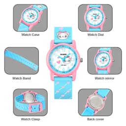 SKMEI Sports Kids Watches 50m Waterproof For Girls Boys Gift Cute Animal Clock Easy Read Children TPU Band Quartz Wristwatch