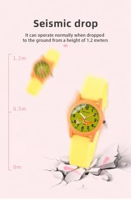 New Cute Children Wrist Watches Yellow Cartoon Waterproof Kids Watch for Boys Girls Analog Display Quartz Clocks Gift