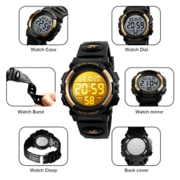 SKMEI 1266 Kid Wristwatch 50M Waterproof Watch Color Luminous Back Light Digital Clock Electronic Watch Alarm Date Week