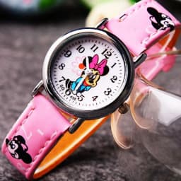 Disney Minnie student Cute Cartoon Girls Kids Quartz Watches 4-14 years old Children's Watch Lovely Fashion Girl Wristwatches
