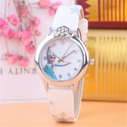 New Princess Elsa Child Watches Figure Toys Cartoon Anna Princess Kids Watch Girls Student Children Clock Children's Day Gift