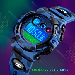 SKMEI 1547 Colorful LED+EL Lights relogio infantil Children's Sport Kids Watches Young And Energetic Dial Design 50M Waterproof