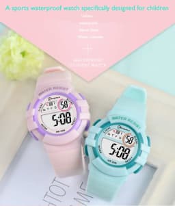 Pink Children Watches Digital Waterproof Sport Kids Wristwatch Alarm Stopwatch Electronic White Blue Girls Boys Watch Gifts
