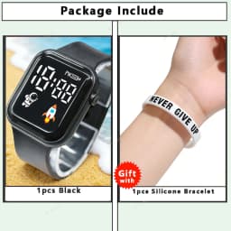 Fashion Student Watch Early-education Sports Electronic Wristwatch Silicone Strap LED Digital Watches for Kids Boys Girls Gifts