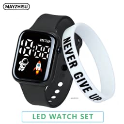 Fashion Student Watch Early-education Sports Electronic Wristwatch Silicone Strap LED Digital Watches for Kids Boys Girls Gifts
