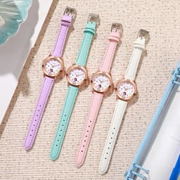 Disney Children's Watches Kids Boys Girls Cute Cartoon Sofia Princess Aisha Diamond Wristwatch Student Quartz Watch Gift