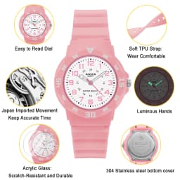 SOCICO New Children Watches for Girls Silicone Strap Round Quartz Kids Watch Boys Student Clock Gift Toys
