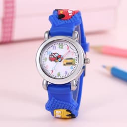 Kids Cartoon Car Watch | Colorful Digital Quartz Watch with Soft Strap | School Student Gift for Boys & Girls