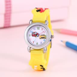 Kids Cartoon Car Watch | Colorful Digital Quartz Watch with Soft Strap | School Student Gift for Boys & Girls