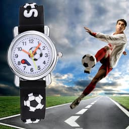 Hot Sale Football Kids Watch Cute Cartoon Watches for Boys Kids Casual Silicone Band Children's Quartz Watches Montre Enfant