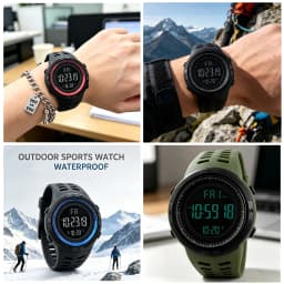 Men Digital Sports Watch Waterproof Casual Luminous Stopwatch Alarm Simple Army Watch for Running Climbing Fishing
