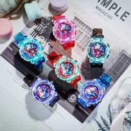 Children Cartoon Anime Luminous Watch Cute Fashion Kids Watch Silicone Band Casual Sports Quartz Wristwatch for Kids Clock Gift