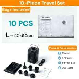 Vacuum Storage Bags for Travel and Home with Electric Pump, 3 Sizes Compression Space Saver Packing Bags for Luggage Suitcase