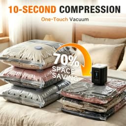 Vacuum Storage Bags for Travel and Home with Electric Pump, 3 Sizes Compression Space Saver Packing Bags for Luggage Suitcase