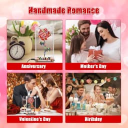 DIY Rose Soldering Practice Kit LED Flower Electronics Project with Acrylic Case Flashing Light Built-in Music Assembly Kits