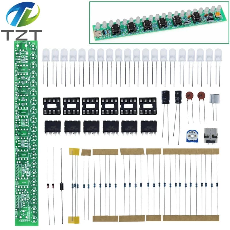USB Audio Spectrum Lamp Kit LED Car Volume Level Indicator Music Audio Display Board DIY KIT