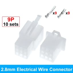 10set 2.8mm 2/3/4/6/9 Pin Automotive 2.8 Electrical Wire Connector Male Female Terminal-Block Cable Plug Kits