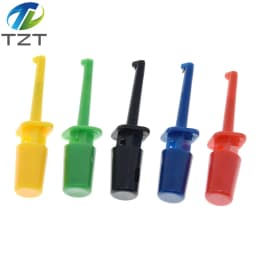 10Pcs Mini Single Test Hook Clip Test Probe for Electronic Testing Grabber Small Size Round Crocodile Clip Hook Test Clip