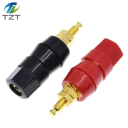 TZT 1pair(black+red) Red Black Connector Amplifier Binding Post Banana Speaker Plug Jack Adapter Socket