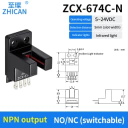 ZHICAN ZCX-670C 671W-N 672 673 674W-P Slot Photoelectric Sensor U Shaped Fork Detection Switch Limit Switch Sensor
