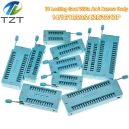 1pcs/lot 14 16 18 20 24 28 32 40 P Pin 2.54 MM Green Universal ZIF Socket Test Solder Type lock seat zif socket