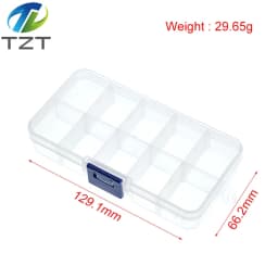 1/3PCS 10 Grid canbe remove transparent plastic small box kit