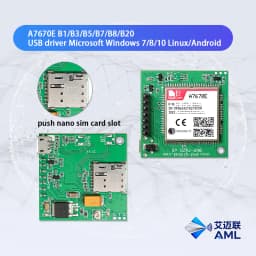 A7670E Push Nano Side Way SIM Slot LTE 4G GPS TTL UART LTE Cat-1 for Europe Midde Asia South Africa