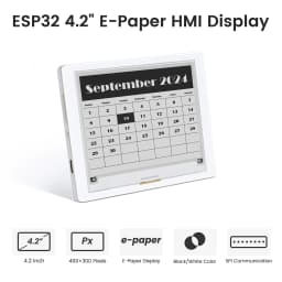 CrowPanel ESP32 4.2” E-paper HMI Display 400*300 Black/White Color Driven By SPI Interface for Arduino /ESP/MicroPython