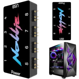 Nollie SignalRGB OpenRGB Universal 5V 3PIN ARGB Asynchronous Controller for Extended Motherboard Interface 8/16 Way ARGB Fan Hub