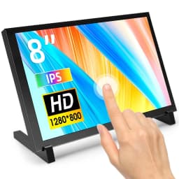 Elecrow 8 Inch HD Touch Monitor 1280*800 Portable IPS Display with Stand Backlight for RPi 5/400/4/3 Win 11/10/8/7 Jetson Nano