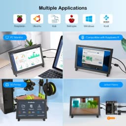 Elecrow 8 Inch HD Touch Monitor 1280*800 Portable IPS Display with Stand Backlight for RPi 5/400/4/3 Win 11/10/8/7 Jetson Nano