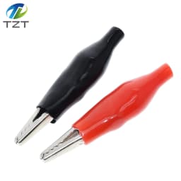 10pcs/lot 28MM Metal Alligator Clip G98 Crocodile Electrical Clamp for Testing Probe Meter Black and Red with Plastic Boot Rated