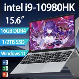 2026 Laptop Windows 11 Intel Core I9 10980HK 15.6 inch Gaming Laptops Portable Computer Backlit Keyboard 16GB RAM 1TB SSD Pc