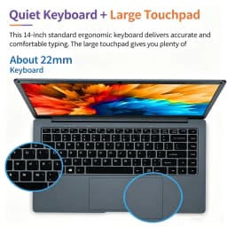 14.1 INCH Notebook Ultrabook Windows 10 Laptop PC 6GB RAM 128GB ROM Intel N4020 CPU 2GHz Quad Core 4600mAh
